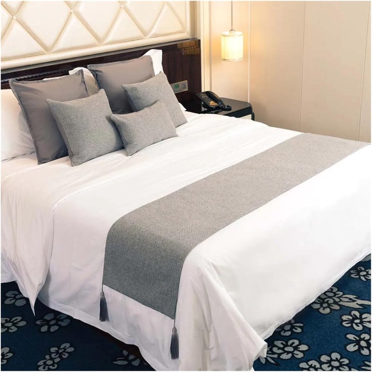 Bedloper Kussensloop Hotel Decoratie Grijs - 45 x 45 cm