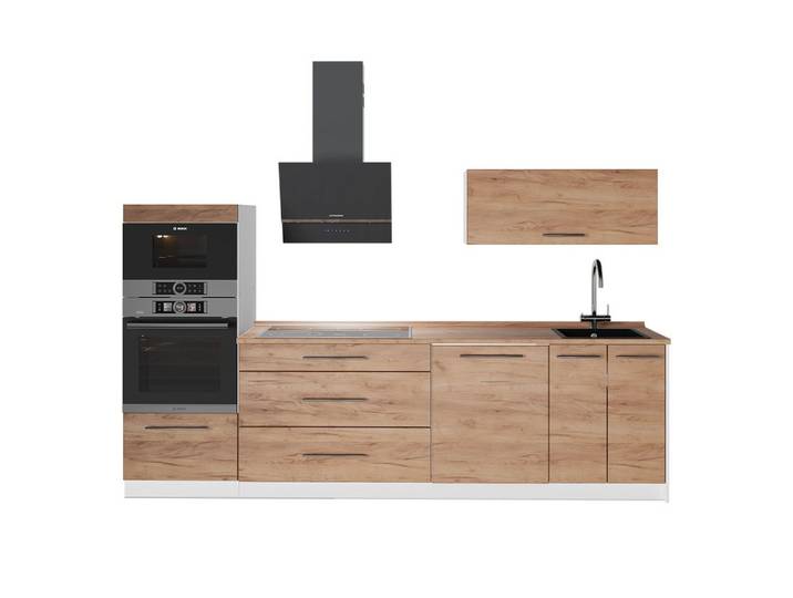 Vicco Küchenzeile Fame-Line, Goldkraft Eiche, 280 cm, AP Eiche