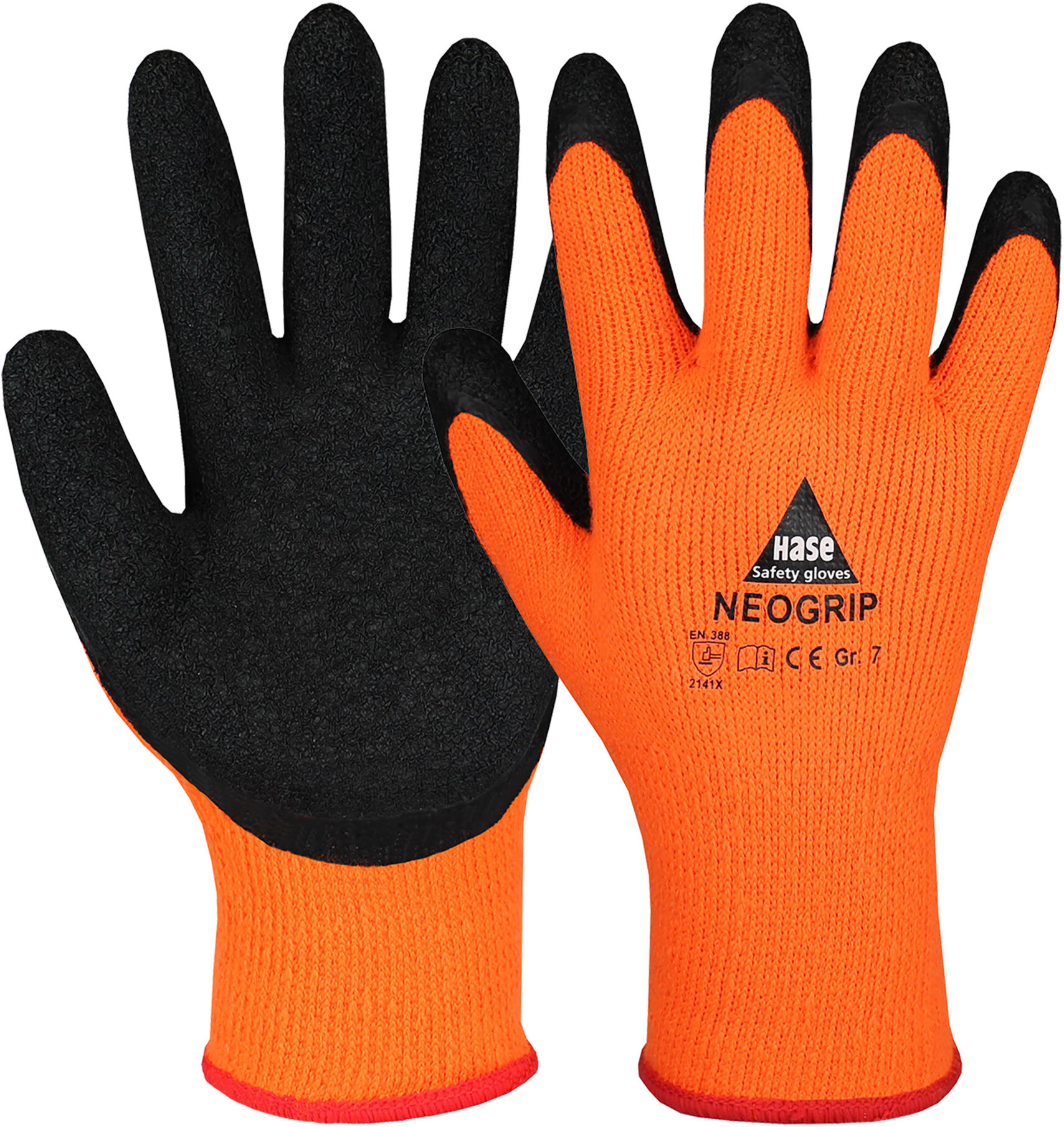 Hase Strickhandschuhe Neogrip-Orange Größe 9, Polyester (402600-9)
