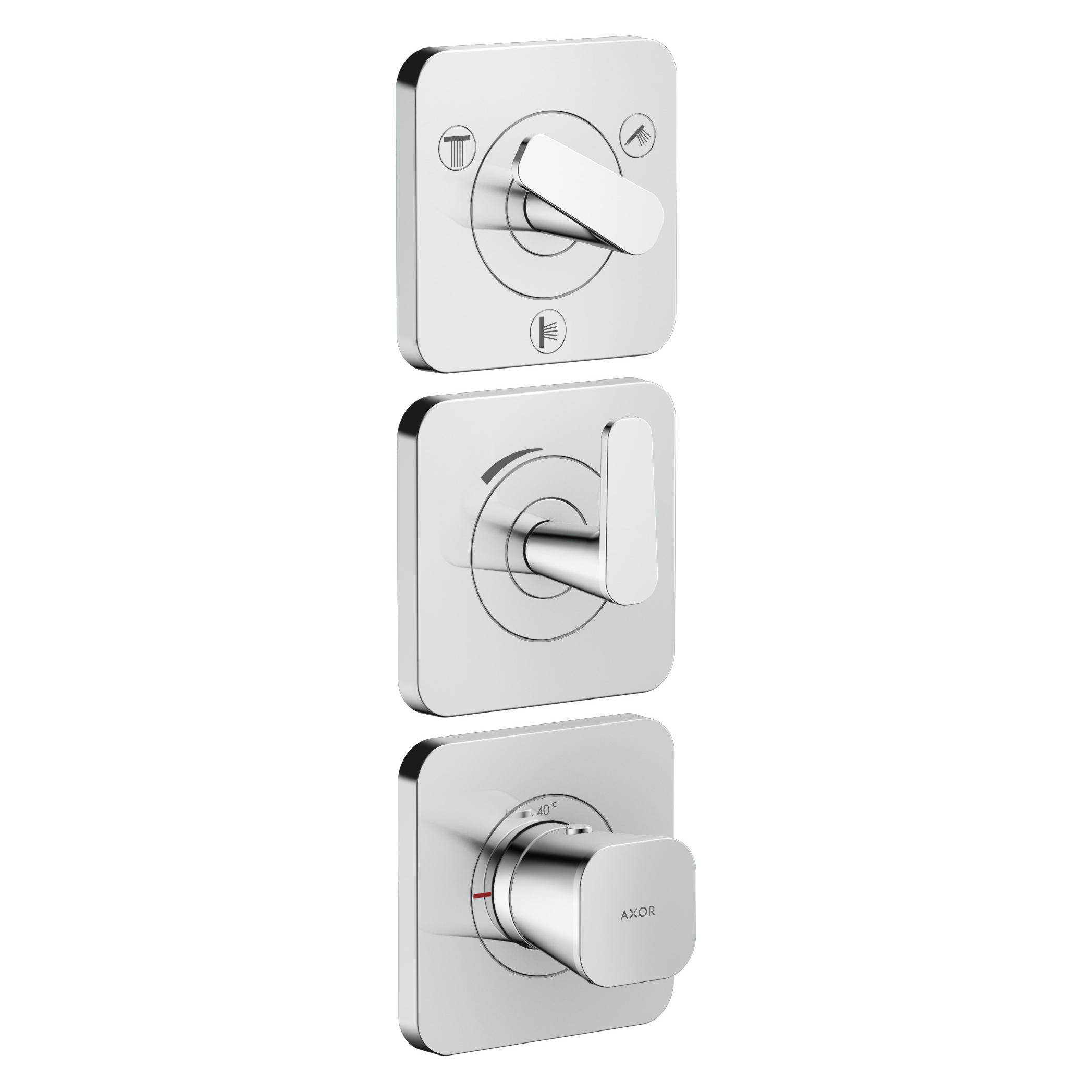 Axor Citterio C Module thermostatique 380/120 encastré avec rosaces pour 3 consommateurs, 49710000 (49710000)