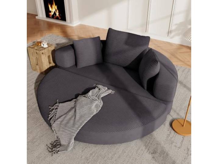 Fiednoy Faltbares Schlafsofa, Modulares Sofabett aus Cordstoff Modulares Sofabett mit hohem Rand und Kissen, Vielseitige Schlafcouch für Apartment und Schlafzimmer，250 kg