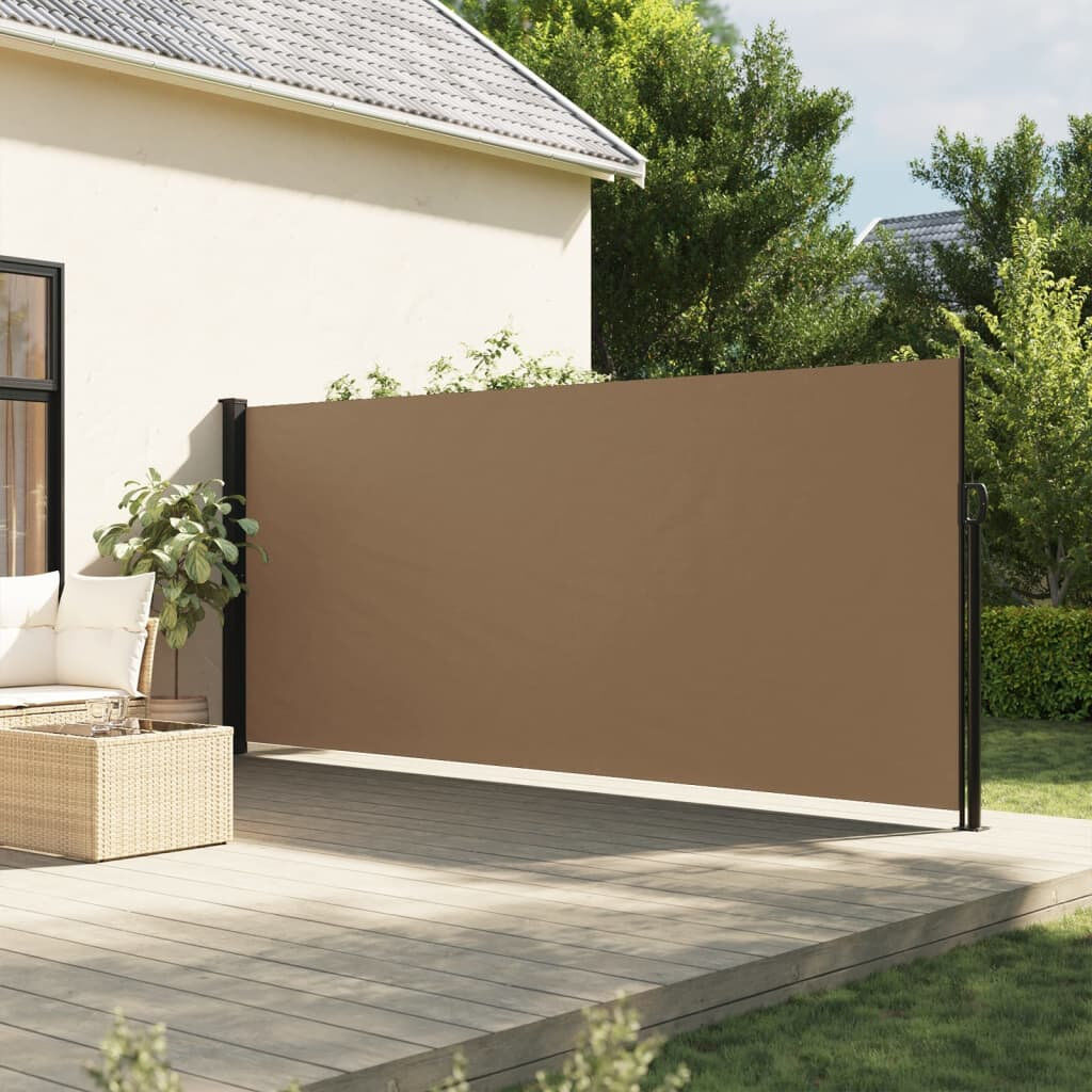 17 Stories Retractable Side Awning Taupe 180cm H x 600cm W