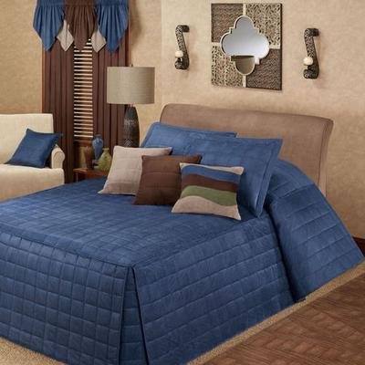 Touch of Class "Camden Grande Fitted Bedspread Indigo, Queen 24"" drop, Indigo"