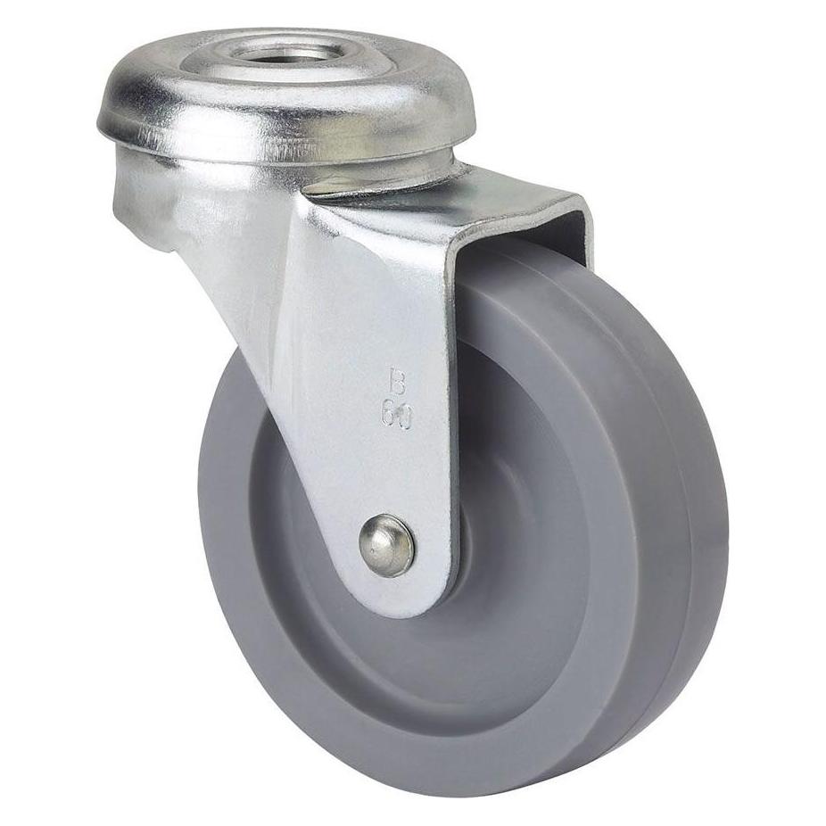 Ruedas Alex Roda giratória com furo e eixo liso, cor cinza, carga máxima. 22 kg, ø 4 cm (57236570)