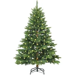vidaXL, Weihnachtsbaum, Leif (mit LEDs und pinken Kugeln) (210 cm)