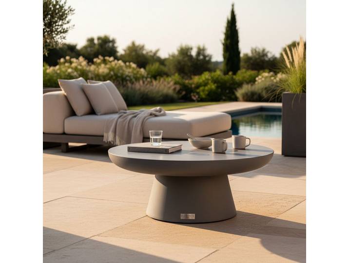 Loungetisch Kylix Faserbeton Schwarz
