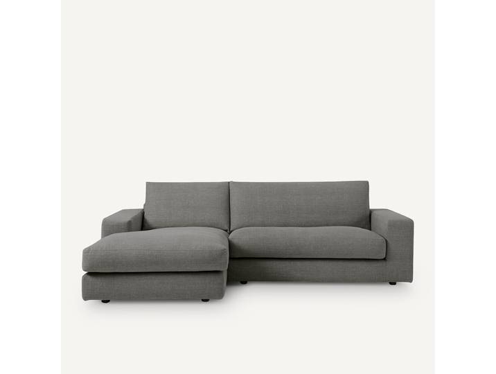 AM.PM Canapé d'angle coton/lin, Skander Angle droit Gris Anthracite