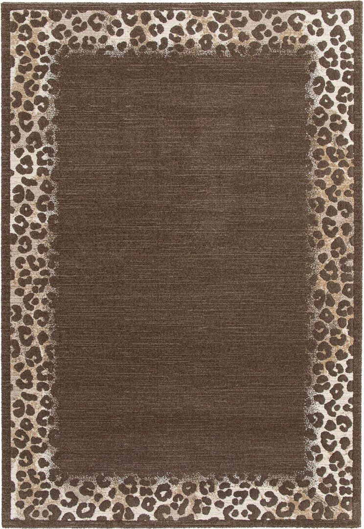 Happy Larry Rectangle Animal Print Area Rug Brown Rectangle 200 cm x 290 cm