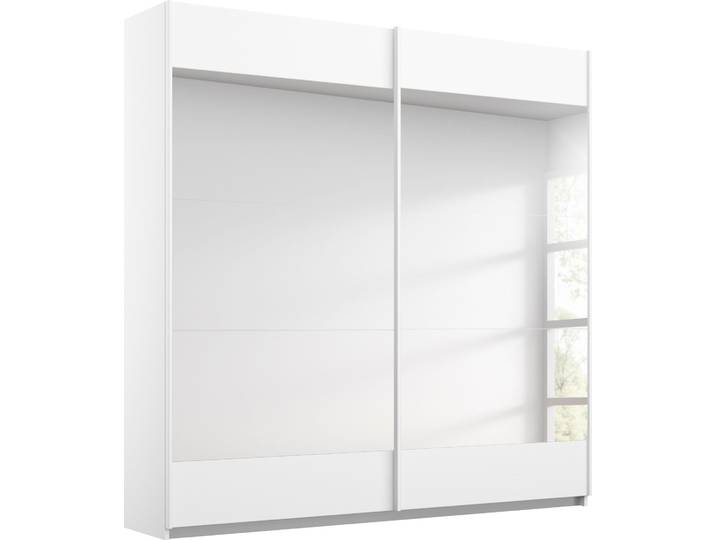 Schwebetürenschrank, Holzwerkstoff, Alpinweiß, 181×210×62 cm, Mit Großflächigen Türen & Stauraum, Modern, Rauch