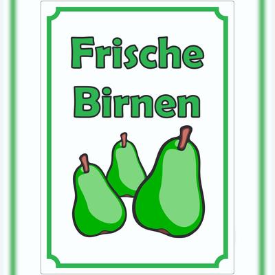 HB-Druck Frische Birnen Aufkleber Hochkant A0 (841x1189mm)