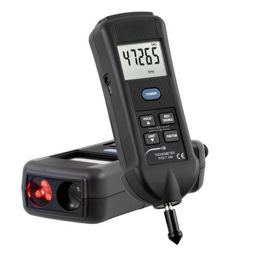 PCE Instruments PCE-T 240 Handtachometer |Temperatur -50,0 - 1300°C |Drehzahlmessung kontaktierend & optisch |Stroboskop