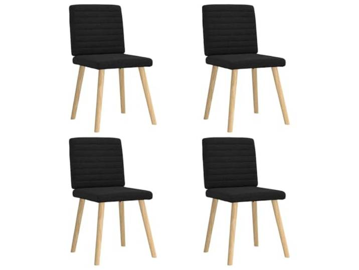 KTHLBRH Esszimmerstühle 4 STK. Schwarz Stoff mit Metall-Holz-Gestell Polyesterbezug, Schaumstoffpolsterung, robustes Gestell, vielseitig einsetzbar, elegantes Design