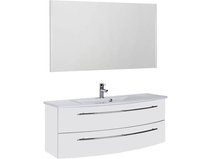 Badmöbel-Set SAPHIR 3040 , weiss (weiß glanz, weiß glanz), B:120cm, Kastenmöbel-Sets, Badmöbel-Set, Breite 120 cm