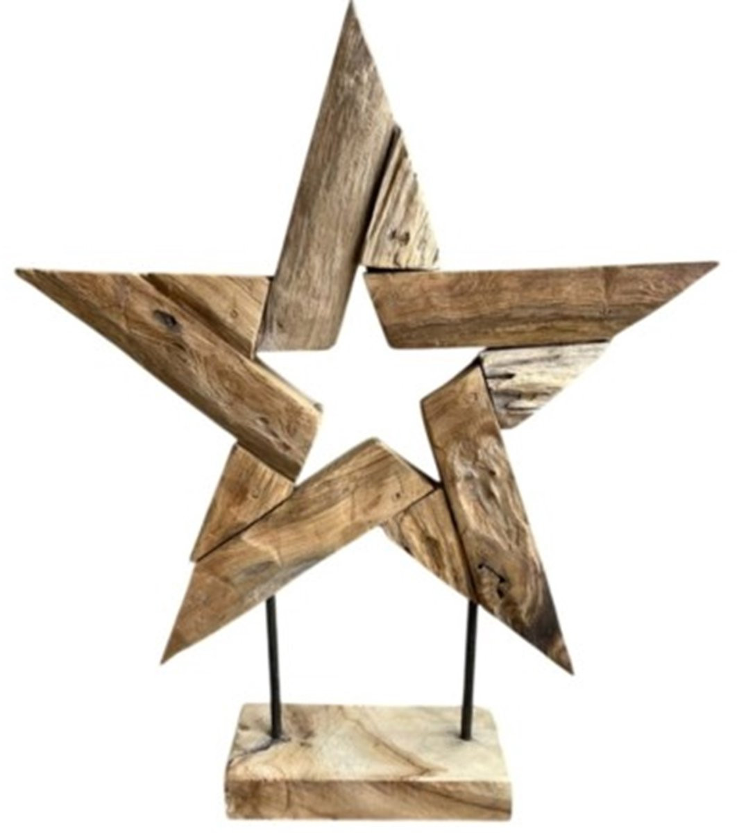 Teak Houten Decoratie Ster H: 44 cm