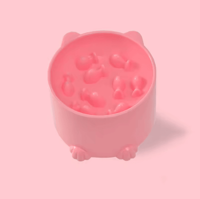 Inspire Picks SafeBit Elevated Slow Feeder Pet Bowl Neck Protection Feeding Dish pink