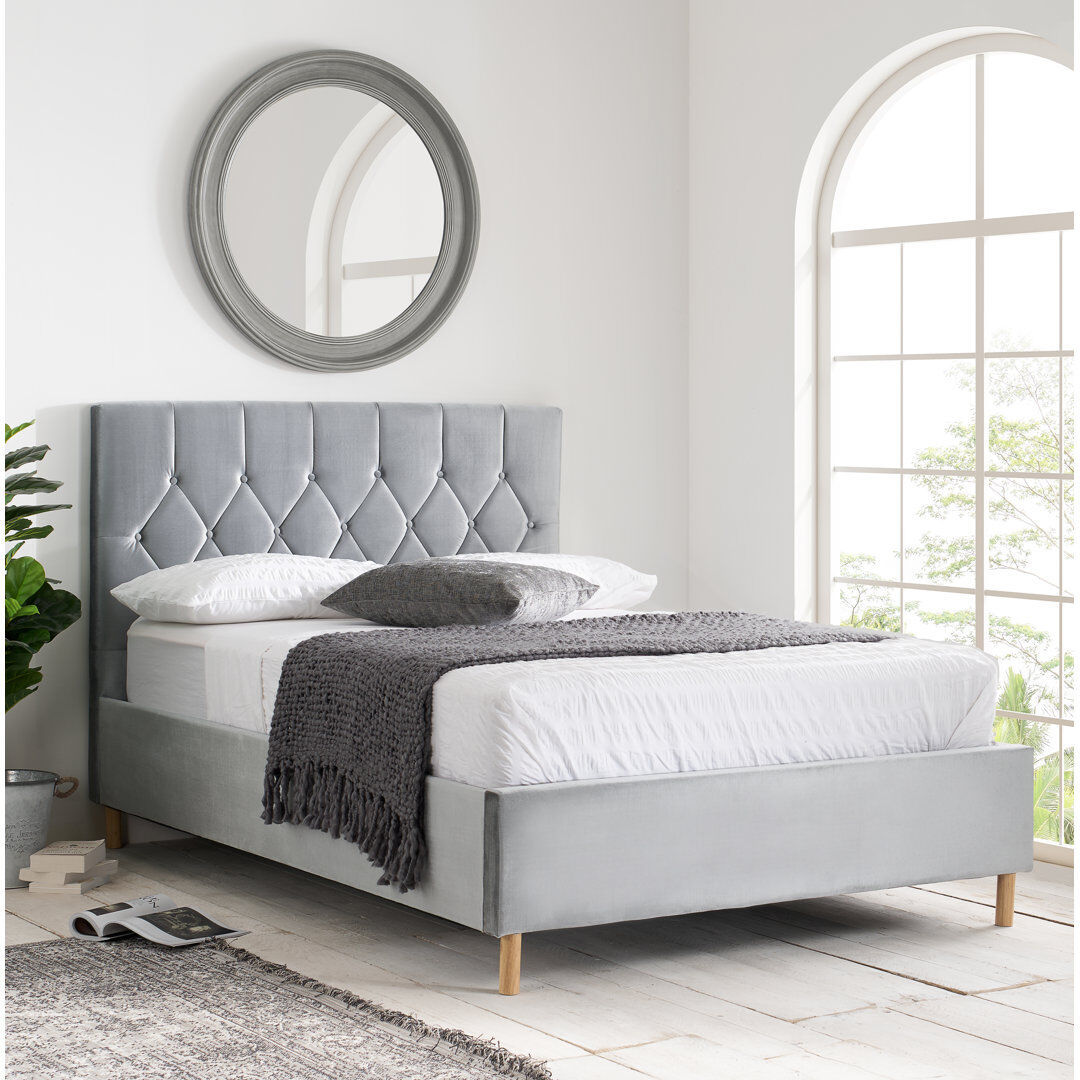 Mercer41 Benninger Upholstered Ottoman Bed Grey Small Double (4')