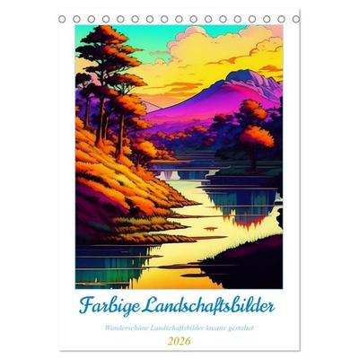 Landschaften kreativ gestaltet (Tischkalender 2026 DIN A5 hoch), CALVENDO Monatskalender