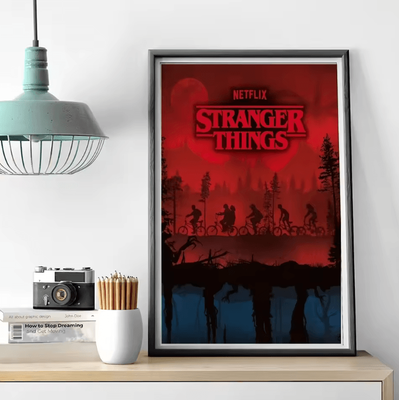 Inspire Curations Stranger Things Canvas Poster Retro TV Show Wall Art For Bedroom & Cafe Decor z2 40x60cm