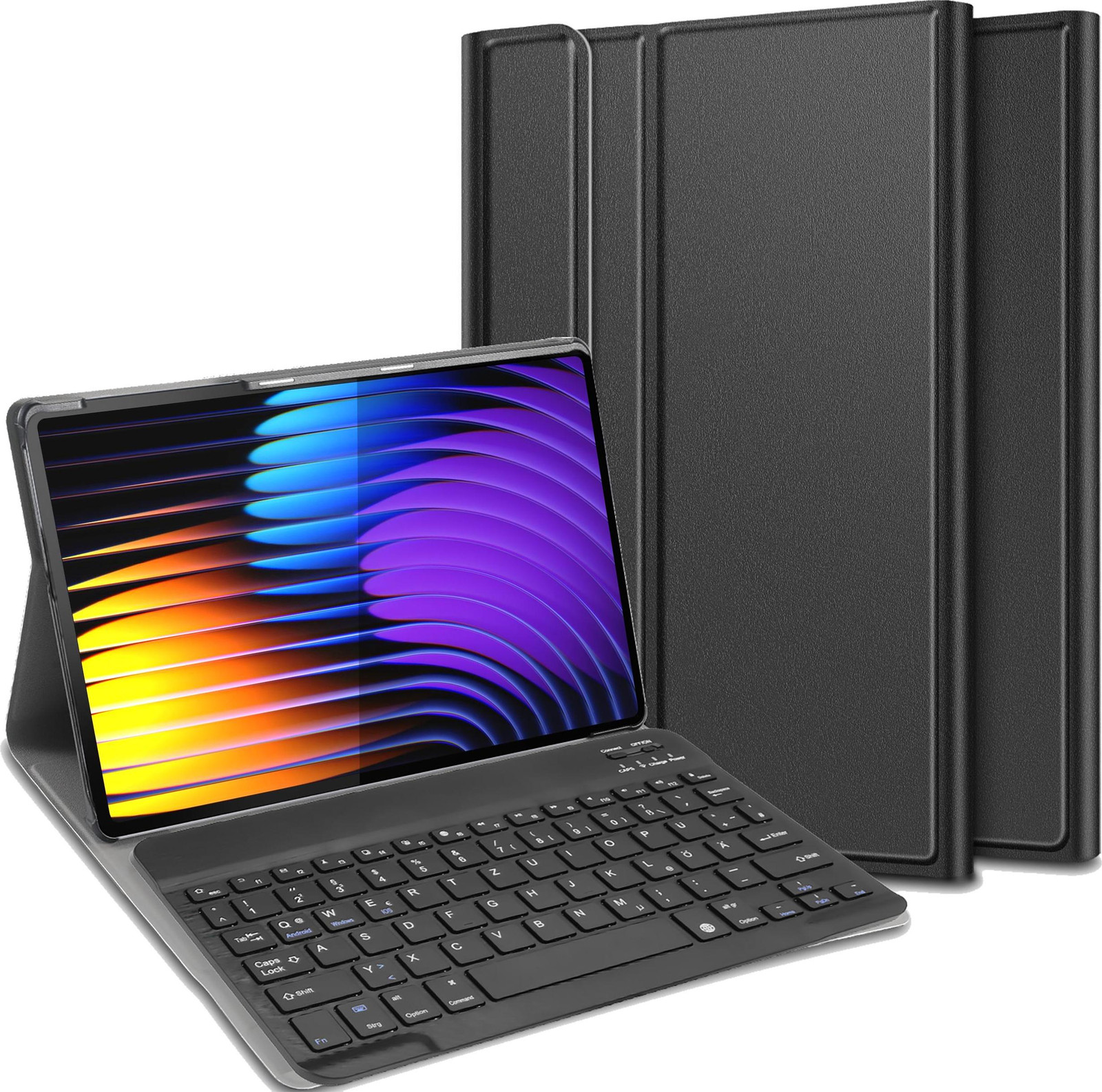 Just in case Tablet Hoes met Bluetooth Toetsenbord voor Xiaomi Pad 8, Pad 8 Pro, Pad 7 en Pad 7 Pro - Zwart