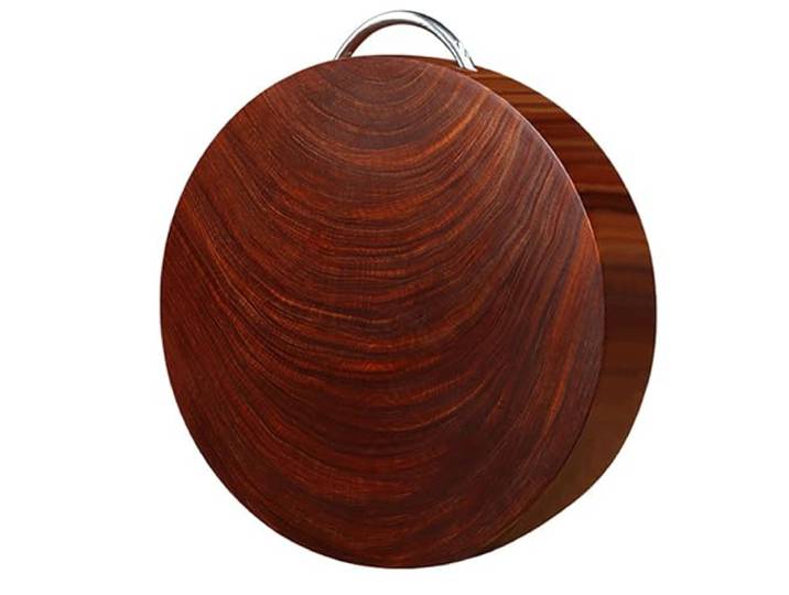 JingNian Rotes Schneidebrett Aus Eisen, Schneidebrett Aus Massivem Holz, Schneidebretter Aus Eisenholz füR Die KüChe mit Griff füR Fleisch, Obst Und GemüSe(Size:46X5CM,Color:b)