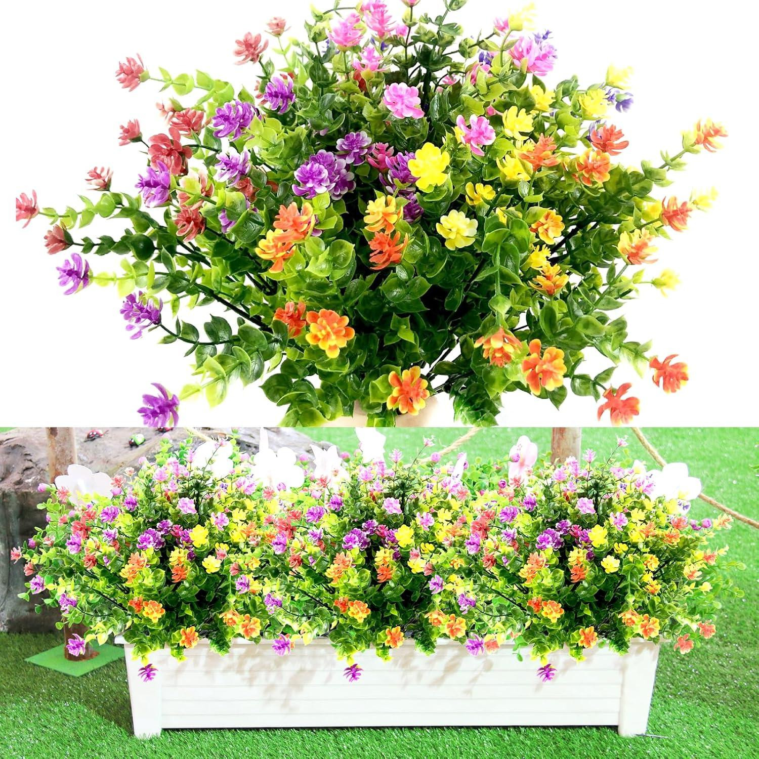 UV-bestendige kunstbloemen set van 7 bundels voor binnen en buiten