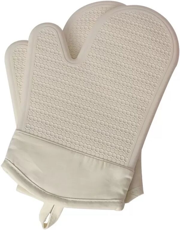 INF Silikon-Ofenhandschuhe: Hitzebeständige Mikrowellen-Handschuhe zum Backen (1 Paar) Beige