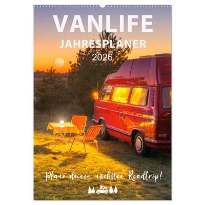 Vanlife Jahresplaner (Wandkalender 2026 DIN A2 hoch), CALVENDO Monatskalender