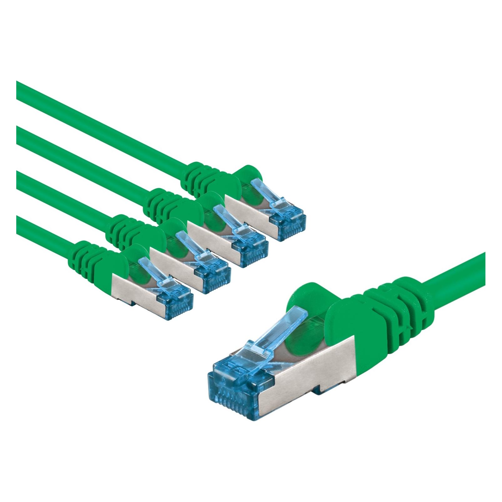 Goobay CAT 6A Patchkabel, S/FTP PiMF, 5 m, grün, 5er-Set (S/FTP, CAT6a, 5 m) (69372)