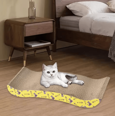 Inspire Picks CozyNest Cardboard Cat Scratcher Bed & Lounge w 44.5x21x5.5cm