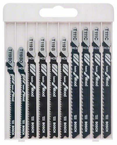 Bosch Accessories 2607010629 Stichsägeblatt-Set Basic for Wood, 10-teilig 1 Set