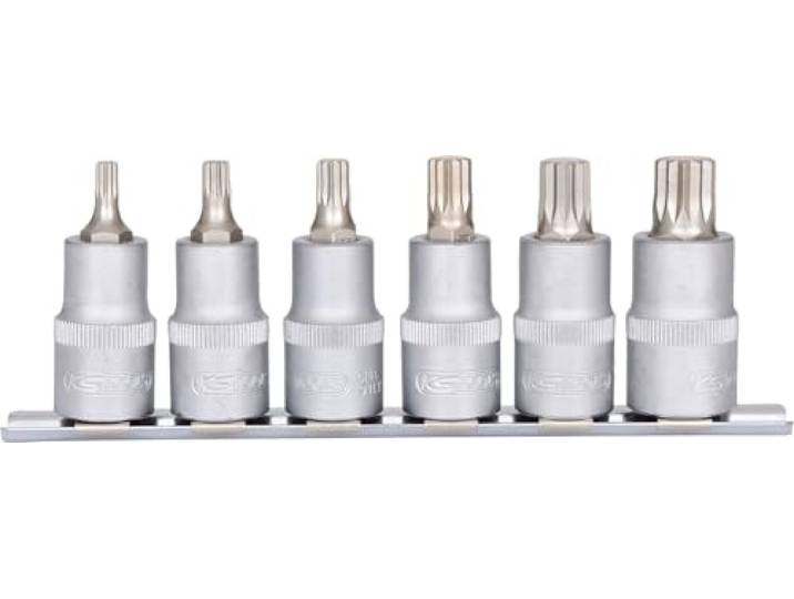 KS Tools 911.1349 Jeu de douilles tournevis 1/2\ 55 mm Jeu de douilles tournevis 1/2''\, XZN\, 6 pcs.\, M5-M14\, chrome vanadium\, vissage précis