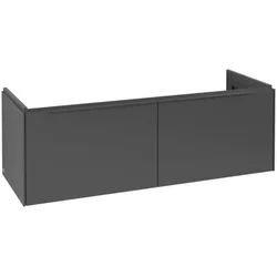 Villeroy & Boch Subway 3.0 Waschbeckenunterschrank, 2 Auszüge, 1272x429x478mm, C56702VR, Farbe: Front/Korpus: Graphite, Griff: Graphite