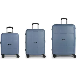 Gabol Montreal 4 Rollen Kofferset 3-teilig mit Dehnfalte, Koffer, Blau