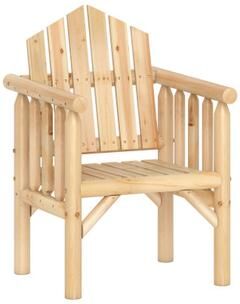 Costway Outdoor Wood Armchair Wooden Patio Dining Chair with Armrests-Natural