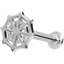 14 Karat Gold Labret mit Innengewinde SPINNENNETZ