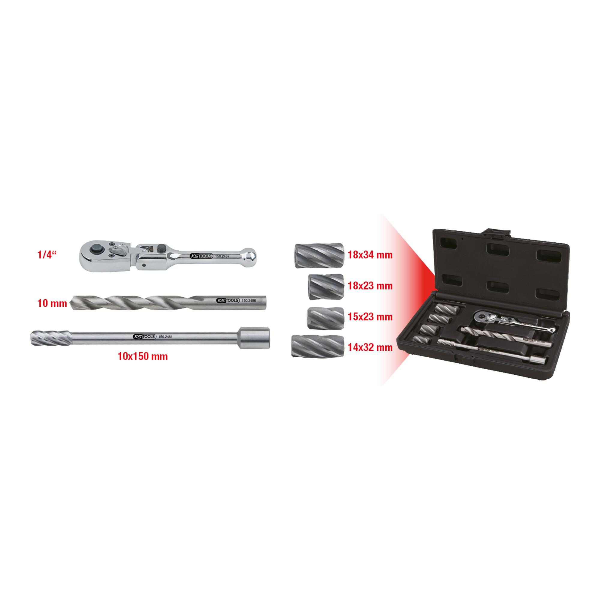 KS Tools ABS-Sensoren-Reibahlen-Satz, 7-teilig (150.2480)