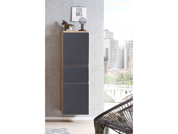 Armoire midi I 40cm Gris/Gris mat