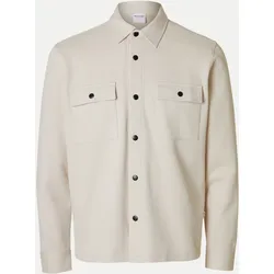 Overshirt mit Druckknöpfen Beige M