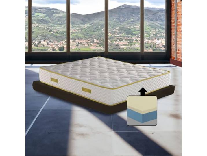 Memory-Schaum-Matratze für Einzelbett, 90 x 200 cm, halbstarr, orthopädische Matratze gegen Rückenschmerzen, Höhe 25 cm, Memory-Schaum-Matratze mit antiallergischer Füllung, Modell Memory 25