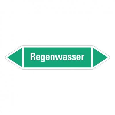 Aufkleber I RKZ-Etikett Regenwasser, grün/weiß, ab Ø 90mm, 440x100mm, 2/Bogen