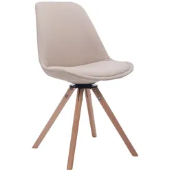 CLP Besucherstuhl Troyes Drehbar Stoff Rund creme/natura