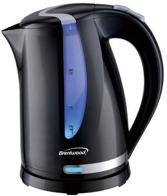 Brentwood 1.7L 1100W 360 Cordless Electric Kettle in Black with Concealed Stainless Steel Heating Element