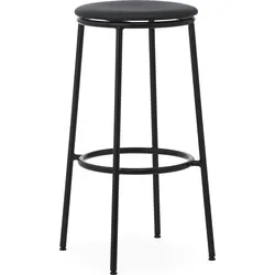 Circa Ultra Leather Black Barhocker 75 cm mit gepolstertem Sitz