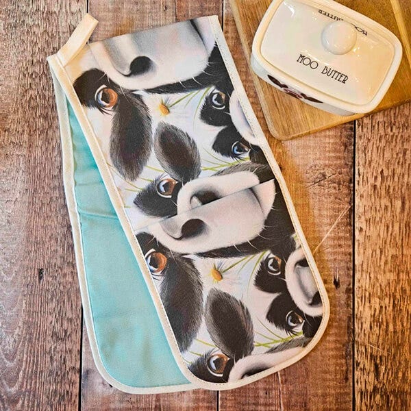 Lucys Farm Lucy's Farm 'Moo Mum' Cow Double Oven Gloves