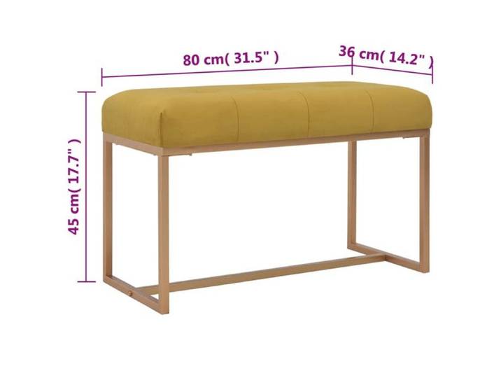 Black Friday  Banc salon - JILL - Banquette/Coffre - 80 cm - Moutarde Velours BB26
