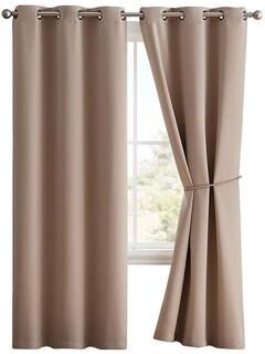 Home Sweet Home Dream Thermal Insulated Blackout Curtain Panels with Tie-Backs