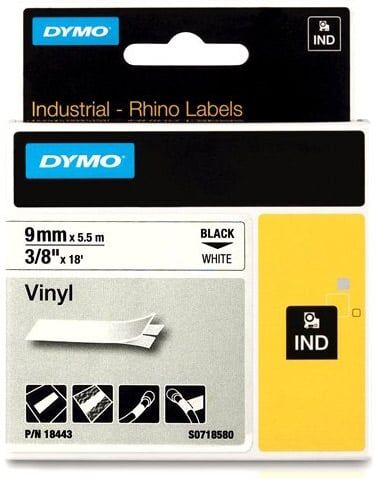 Dymo 18443 RHINO fita vinilo 9mm branco
