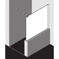 Kermi Pasa XP Seitenwand PXTWF100181AK 100x185cm, silber mattglanz, ESG klar, mit 90Grad Stabilisierung