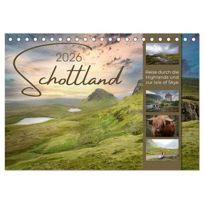 Schottland - Reise durch die Highlands und zur Isle of Skye (Tischkalender 2026 DIN A5 quer), CALVENDO Monatskalender