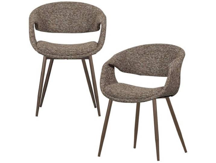 WOOOD WOOOD Yossi Eetkamerstoelen Houten Bruine Poot - Bruin - Set van 2